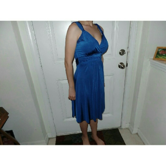Deep Blue Past the Knee Dress