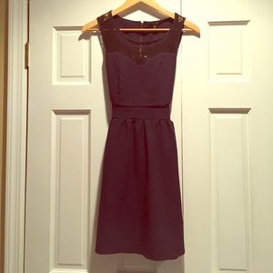 Navy blue and black lace dress with lace cut outs