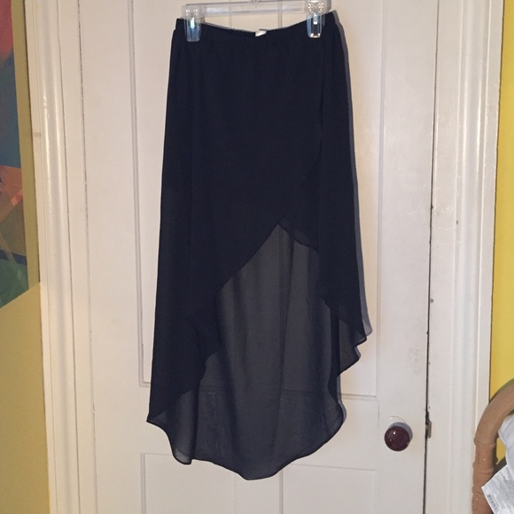 H&M high low skirt, sheer overlay