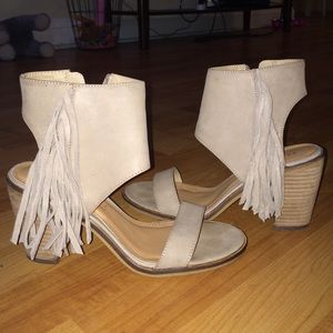 Taupe suede booties!