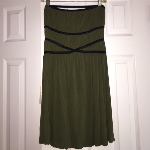 NWOT Audrey army green backless tube dress. S/M