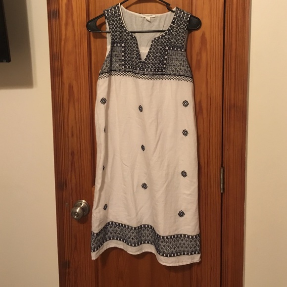 White and blue dress