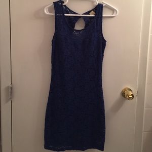 Navy Blue Lace Bodycon Dress