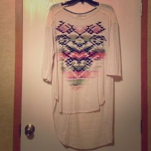 Size XL multicolored high/low blouse