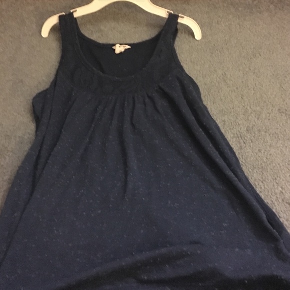 Dark blue Aeropostale tank top with lace neck.