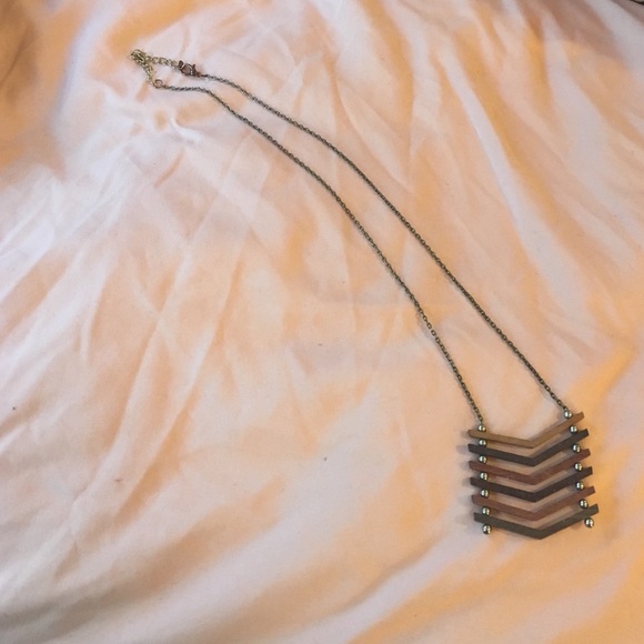 Wooden chevron necklace. - Picture 2 of 2