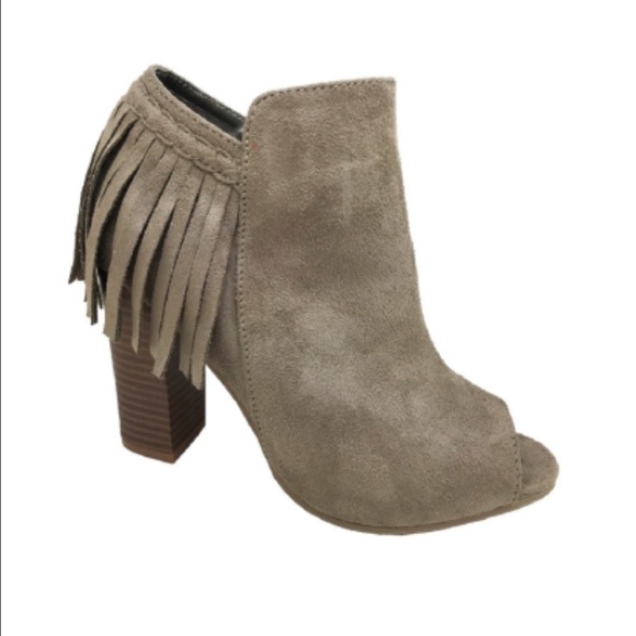 Open Toe Fringe Booties