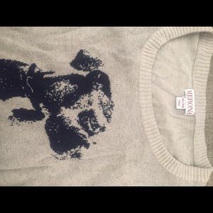 Tan sweater with cute dog print