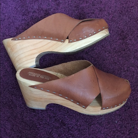 American Apparel wooden heel clog