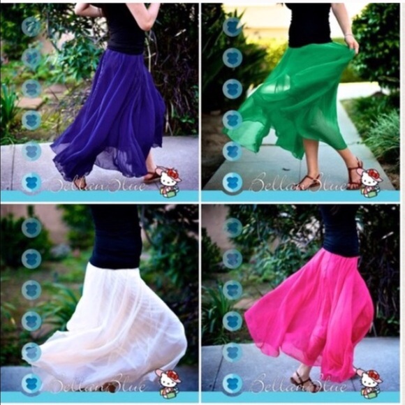 CHRISTY flowy maxi skirt - GREEN - Picture 2 of 4