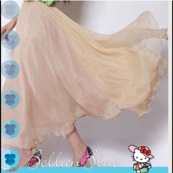 CHRISTY flowy maxi skirt - GREEN - Picture 4 of 4