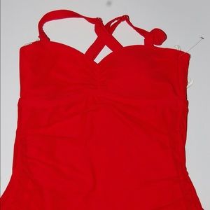 Red one piece swimsuit