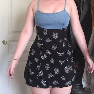 Floral Sunflower Print Vintage Dress