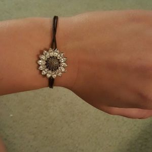 Fossil leather sunflower bracelet