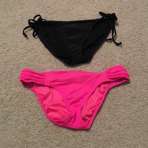 Bathing suit bottoms one black one pink