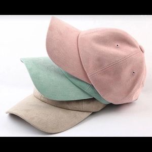 Suede baseball caps