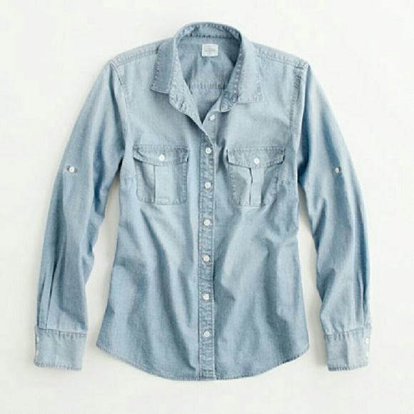 J. Crew Factory Tops - J Crew Factory Chambray Blouse