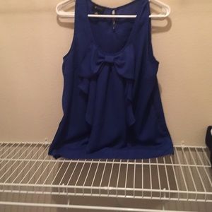 Blue Blouse with Bow