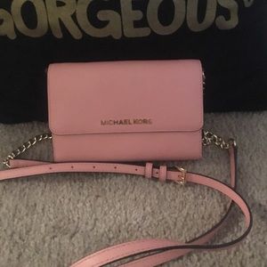 Pink Michael Kors cellphone purse