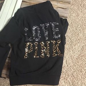 Black leopard print PINK jacket.