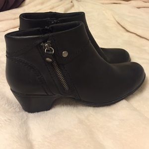 Genuine leather Clark black booties