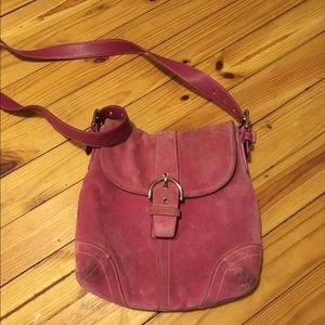 Suede coach cross body!