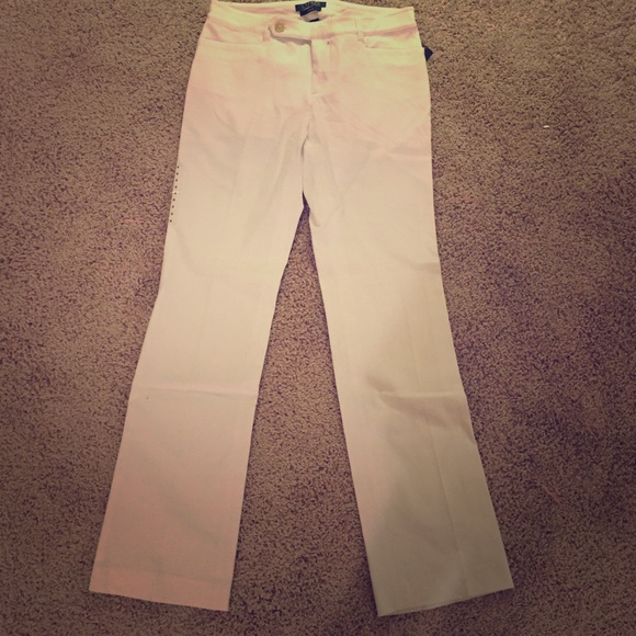 White cotton casual slacks - Picture 1 of 2