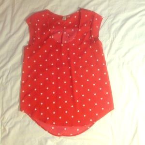 Nordstrom 14th & Union Red Polka Dot Top