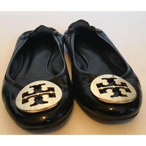 Tory Burch black patent flats size 7