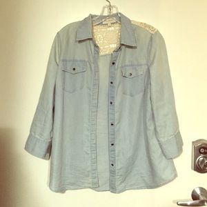Denim button down