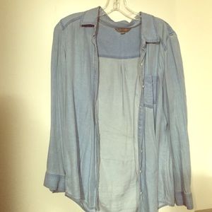 Denim button down