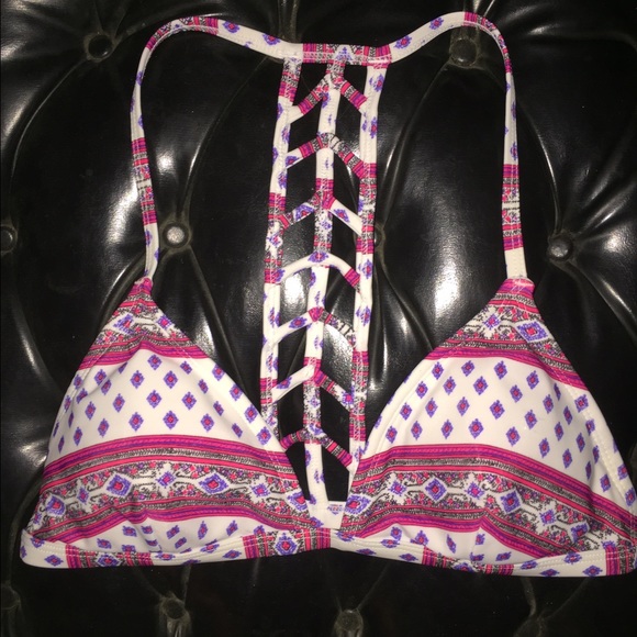 LA Hearts Printed Bikini Top