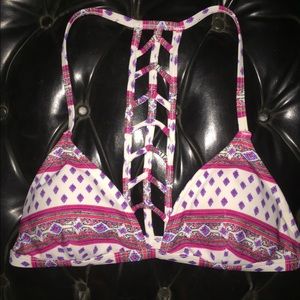 LA Hearts Printed Bikini Top