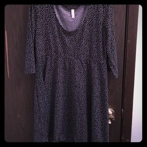 3/4 sleeve polka dot dress