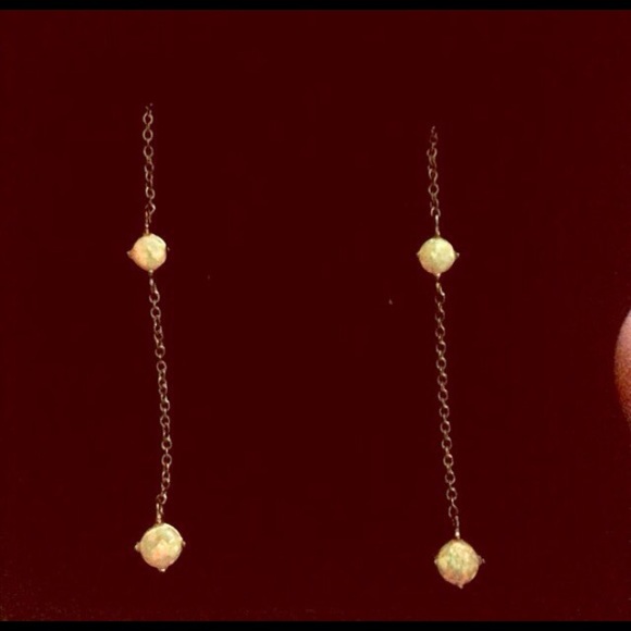 Gold opal earrings