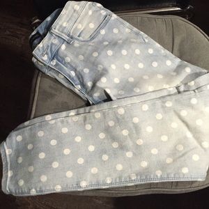 Light wash polka dot jeans