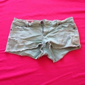 bright green denim shorts