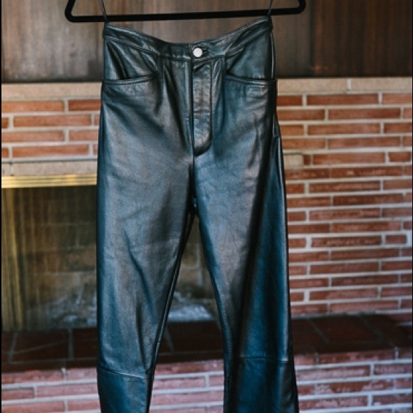Black real leather pants.