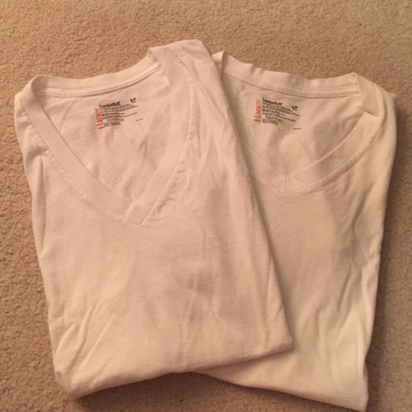 2 V-Neck Hanes Undershirts (men's)