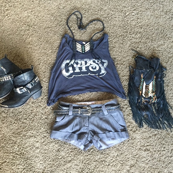 Charlotte Russe Grey Dress Shorts