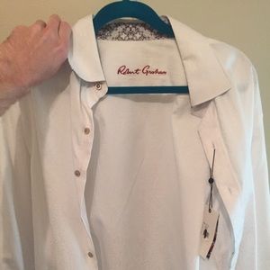 BNWT men's Robert Graham white button up Large