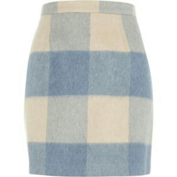 Nwt River island plaid flannel skirt UK 8 us 2 - Picture 1 of 4