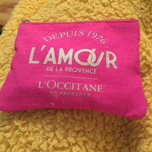 L'Occitane zip pouch with travel products