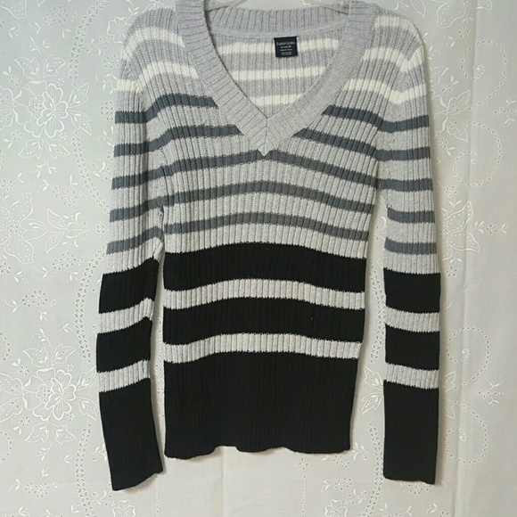 Gray Striped Sweater