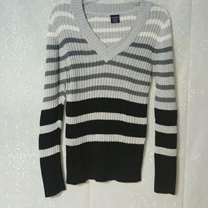 Gray Striped Sweater