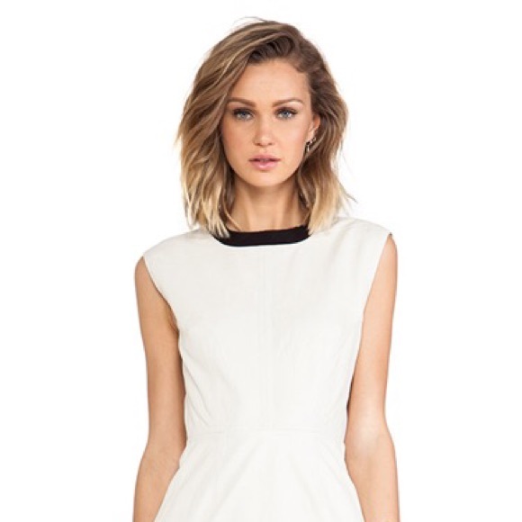 TRINA TURK WOMEN'S WHITE DALIA LEATHER SLEEVELESS