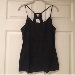 J. Crew Factory black silk cami