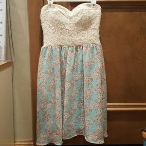 White and floral dress
