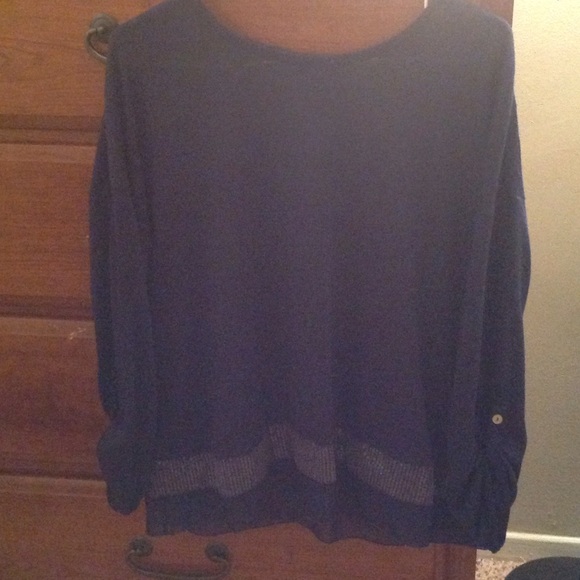 Navy blue polyester top NWOT