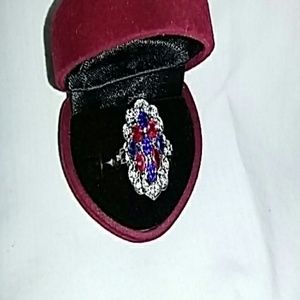 14k solid white gold cubic zirconia ring